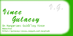 vince gulacsy business card